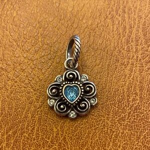 Brighton Light Blue Heart Floral Pendant Charm